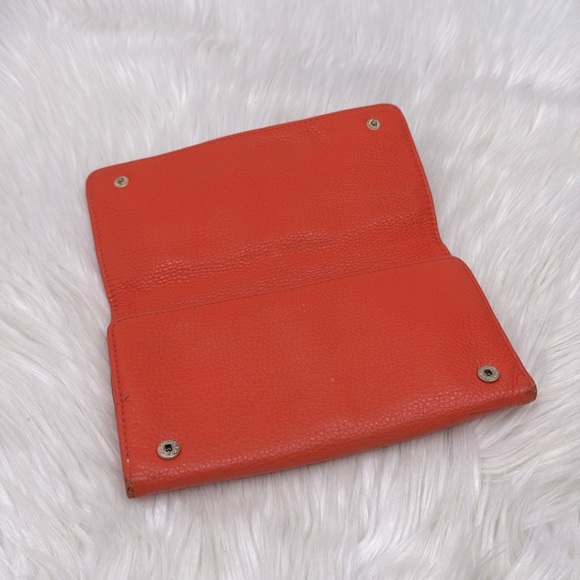 TORY BURCH Amelie Orange Fire Envelope Wallet - Picture 3 of 8